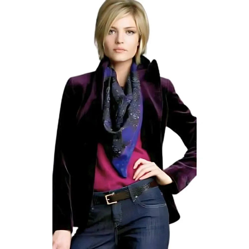 HOST PICK Vintage Y2K Gap Women's Plum Purple Velvet Blazer Coat